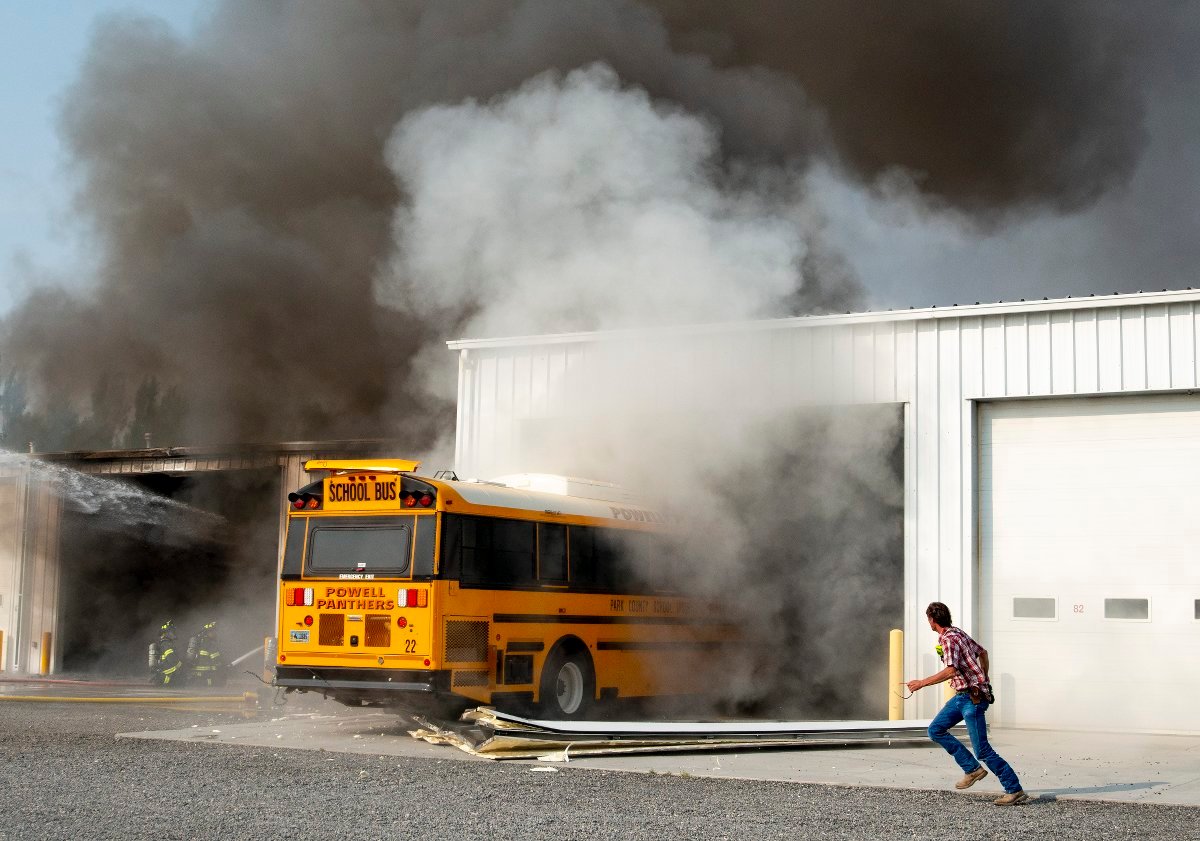 Bus barn burns, no one injured Powell Tribune